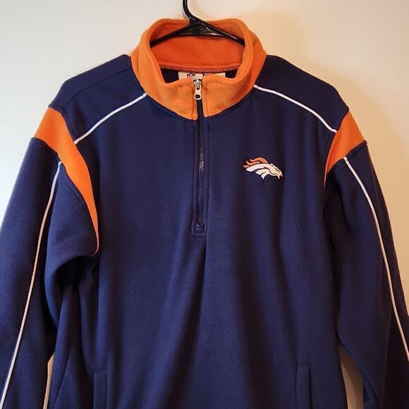 Official NFL Team Apparel Denver Broncos 1/4 Zip Fleece Youth Size 14/16 EUC - Picture 4 of 15